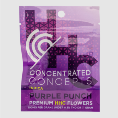 1g Purple Punch HHC Flower Concentrated Concepts 100mg
