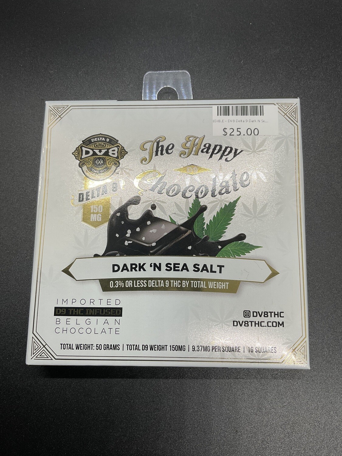 DV8 Delta 9 Dark N Sea Salt Chocolate 150mg Edible