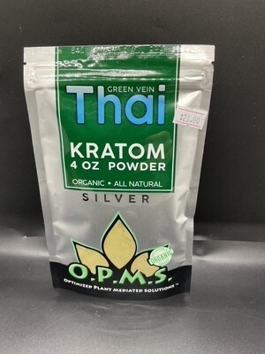 O.P.M.S. Kratom Silver Green Vein Thai Powder 4oz