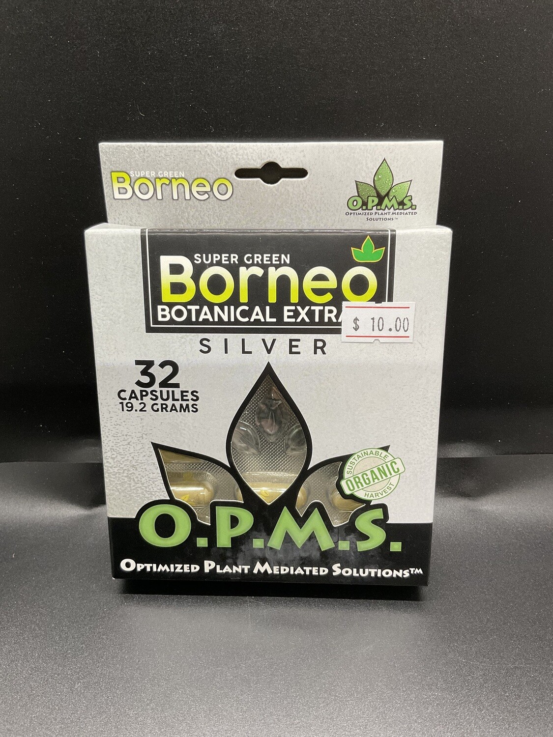 O.P.M.S. Kratom Silver Super Green Borneo 32 Caps