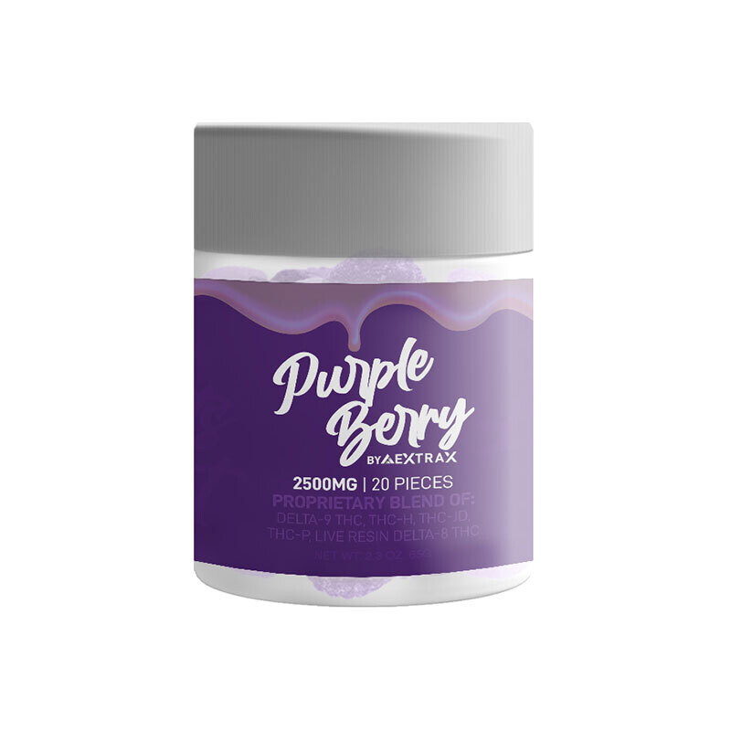 Extrax Purple Berry 125mg Delta 9 THC-H THC-JD THC-P Live Resin Delta 8 Edible