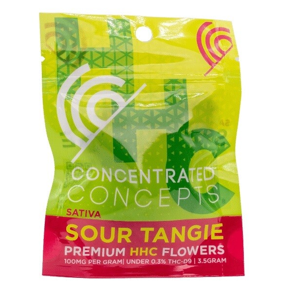 1/8 Sour Tangie HHC Flower Concentrated Concepts 100mg Per Gram