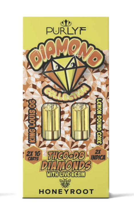 CART - Purlyf Diamond Live Resin THC-O/D8 King Louis OG & Lemon Pound Cake 2pk 2g
