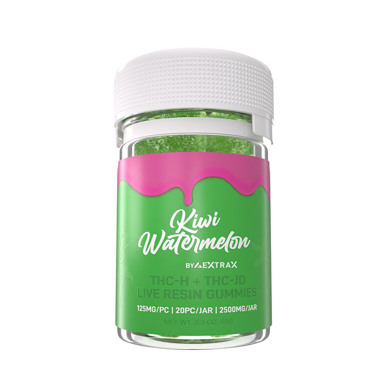Extrax Kiwi Watermelon 125mg Delta 9 THC-H THC-JD THC-P Live Resin Delta 8 EDIBLE