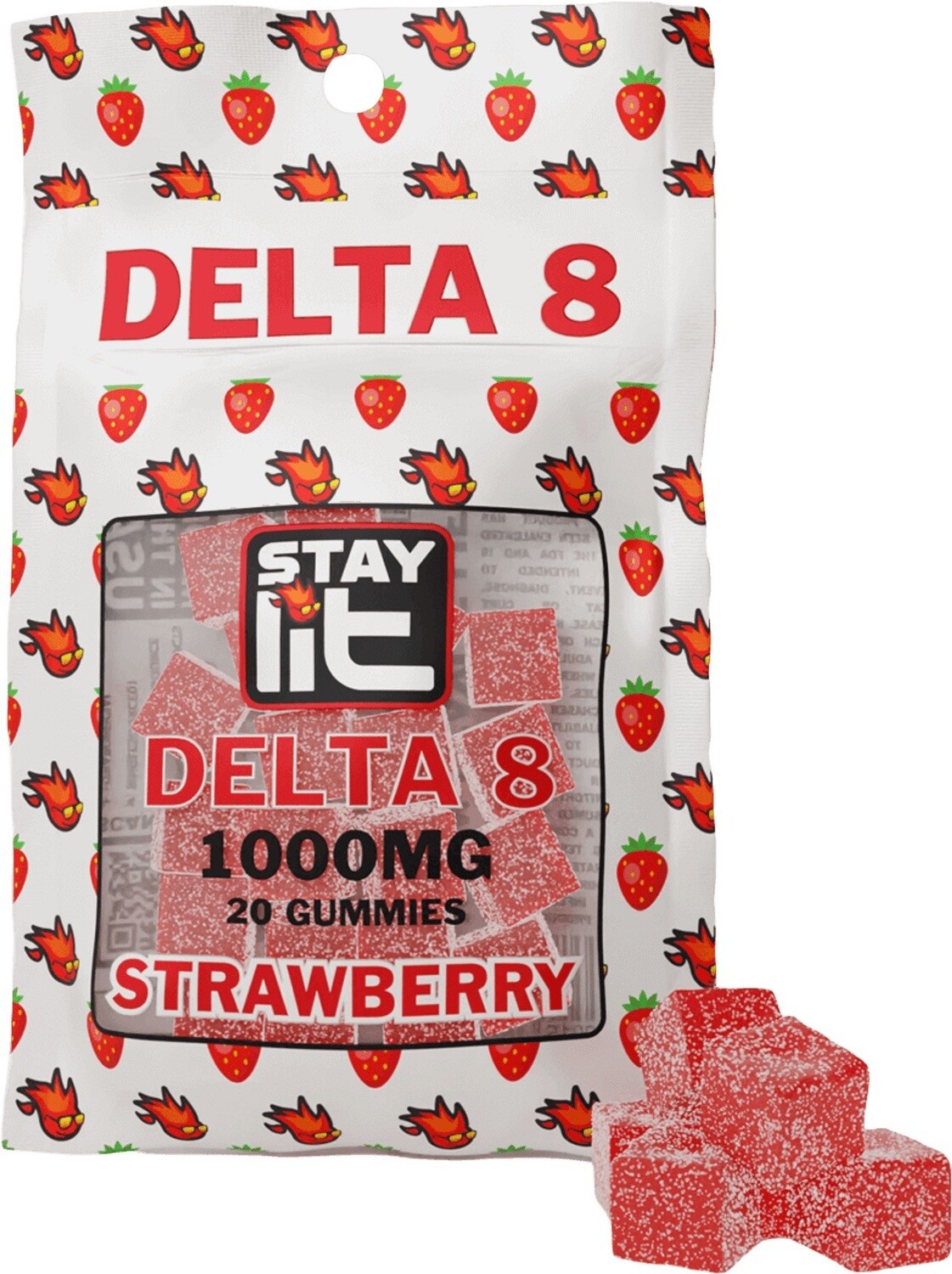 Stay Lit Chews Delta 8 Strawberry 1000mg Edible