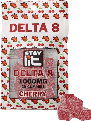 Stay Lit Chews Delta 8 Cherry 1000mg Edible
