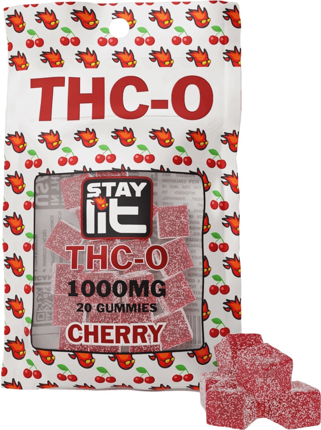 Stay Lit Chews THC-O Cherry 1000mg Edible