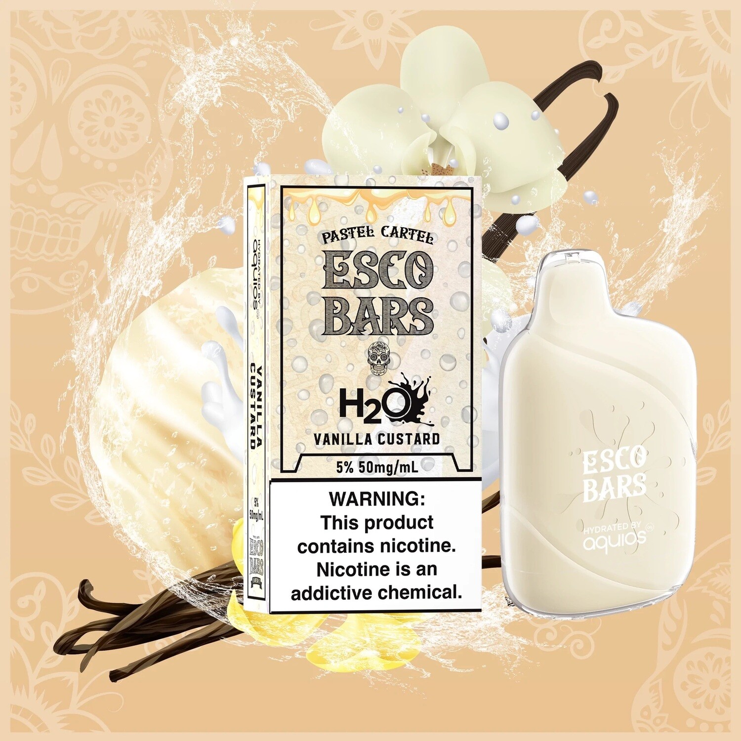NIC - Esco Bars Water Base 6000 Puffs Vanilla Custard