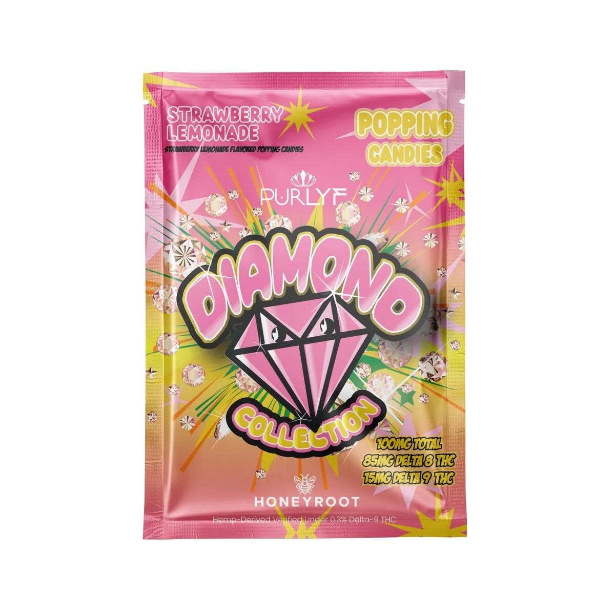 Purlyf Diamond Strawberry Lemonade Popping Candies D8/D9 100mg Edible