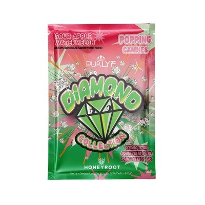Purlyf Diamond  Sour Apple Watermelon Popping Candie D8/D9 100mg Edible