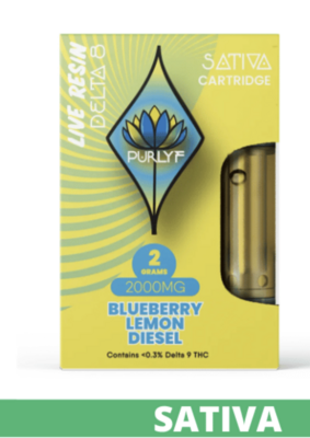 CART - Purlyf Blueberry Lemon Diesel Delta 8 Live Resin 2g