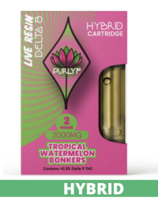 CART - Purlyf Tropical Watermelon Bonkers Delta 8 Live Resin 2g