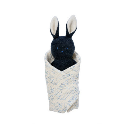Bunny Rattle & Burp Cloth