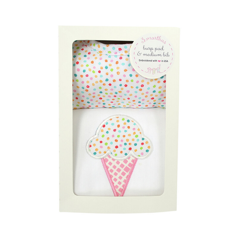 Ice Cream Medium Bib &amp; Burp Box Set