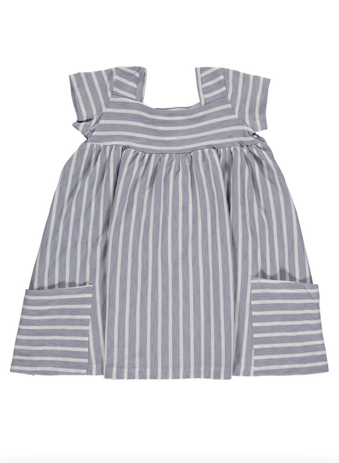 Rylie Dress- Purple/Ivory Stripe