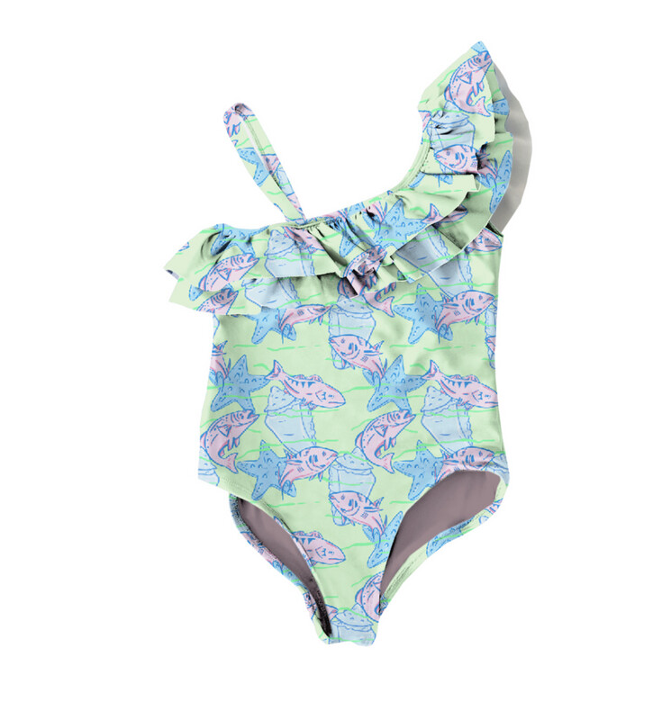 Bermies Coral Coast One Piece Ruffle Swimsuit