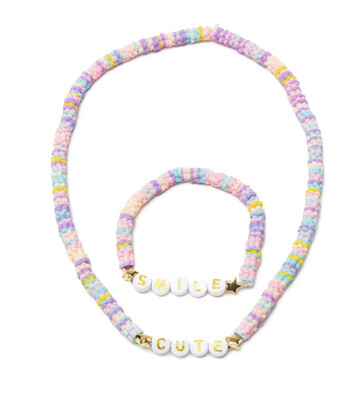 Cute Smile Necklace and Bracelet Set