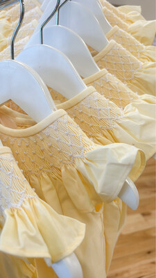 Catherine Pearl Girl- Smocked Yellow Dress