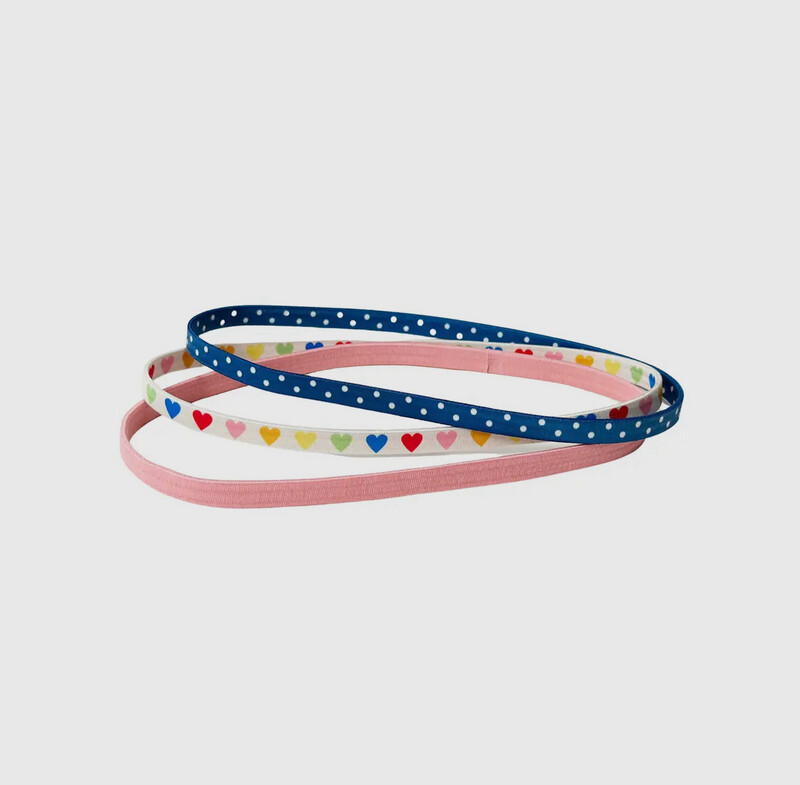 Rainbow Hearts Elastic Headband Pack