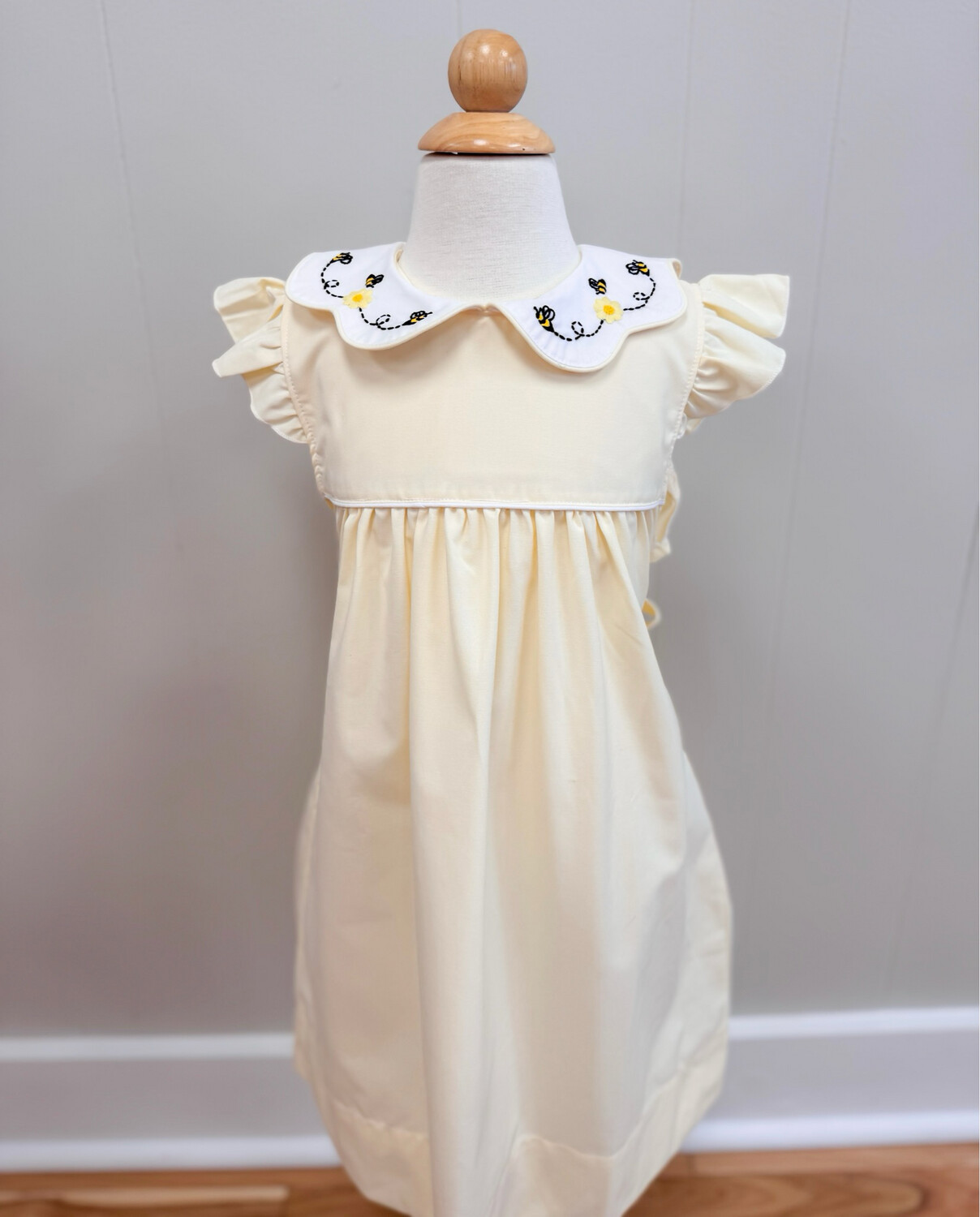 Embroidered Bumblebee Dress, Size: 2T