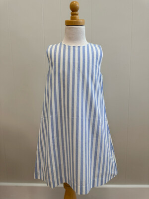 Saige A-line Dress- Blue Stripe