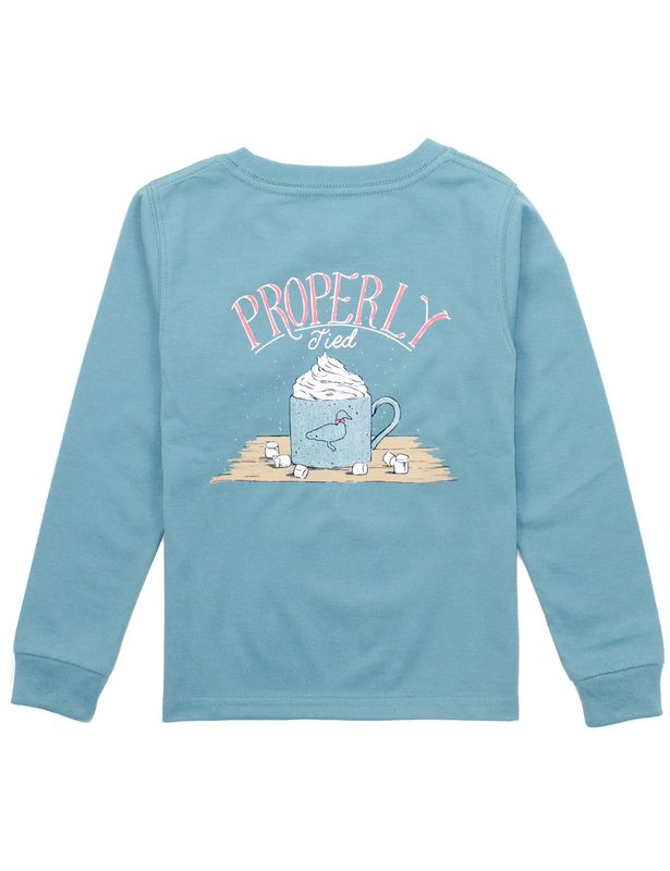 Properly Tied Hot Cocoa L/S Shirt- Coastal Sky