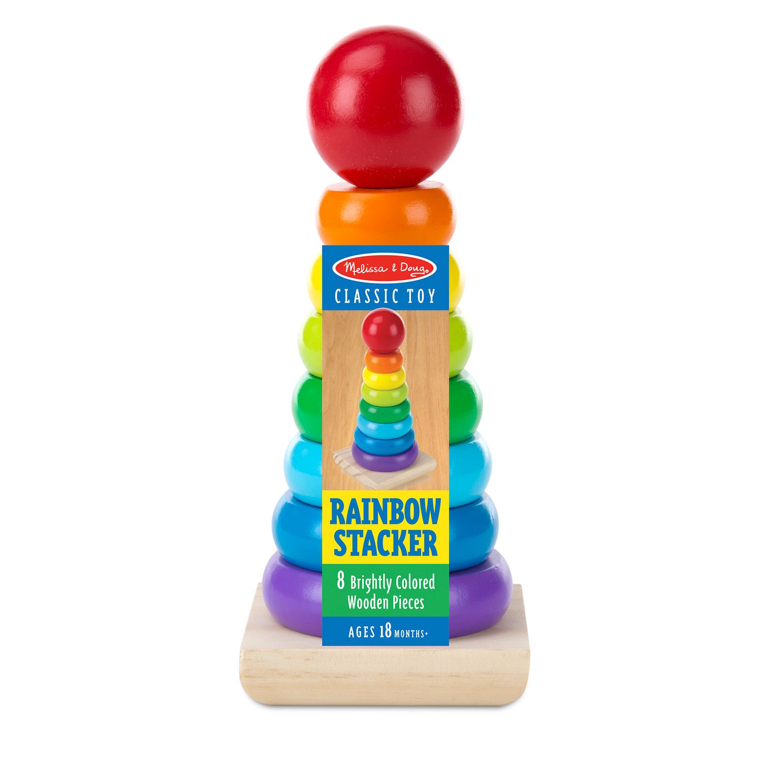 Melissa &amp; Doug Rainbow Stacker Wooden Ring Toy