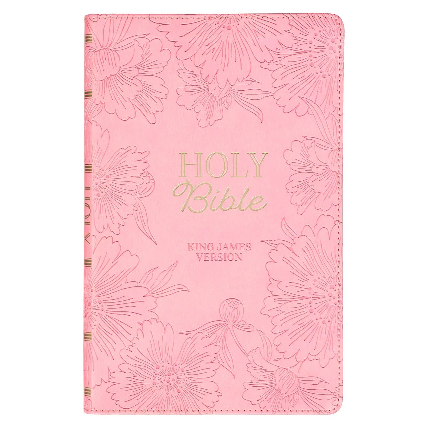 KJV Holy Bible, Light Pink Floral - (Leather Bound)