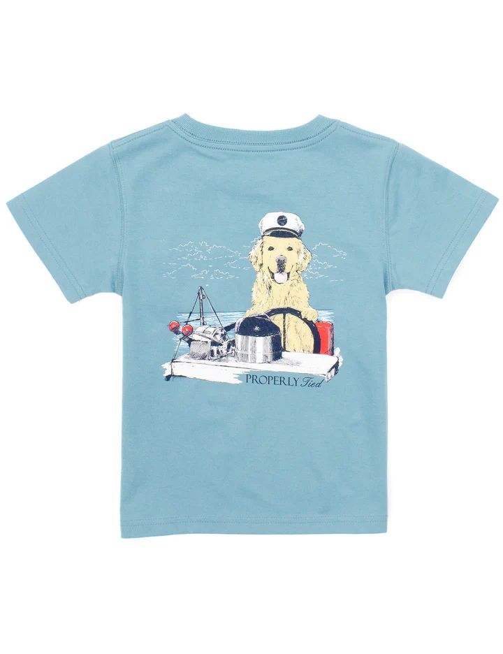 Properly Tied Golden Captain Tee- Coastal Sky