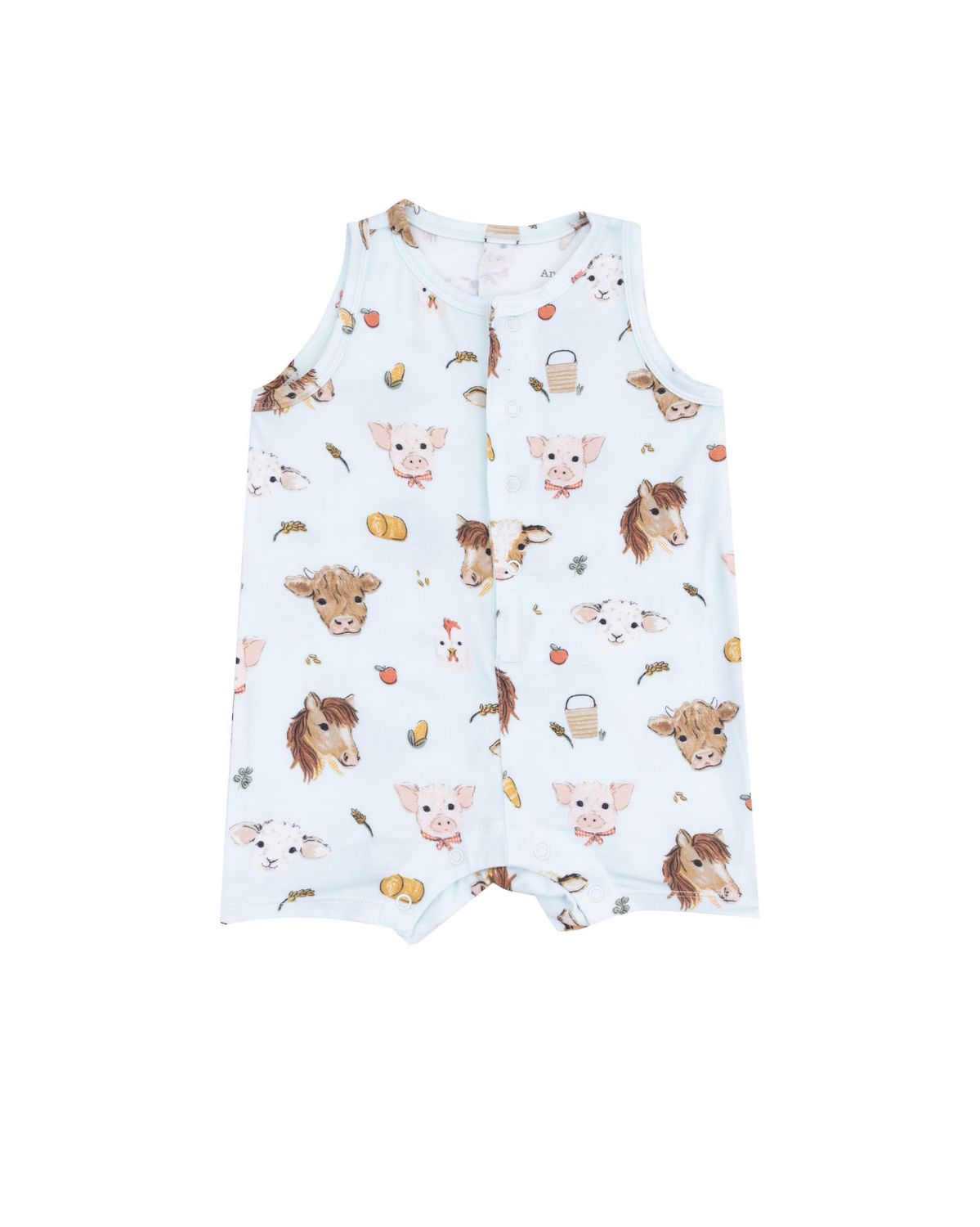 Vintage Animal Faces Sleeveless Shortie Romper