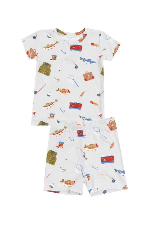 Fishing Things Bamboo PJ Shorts Set