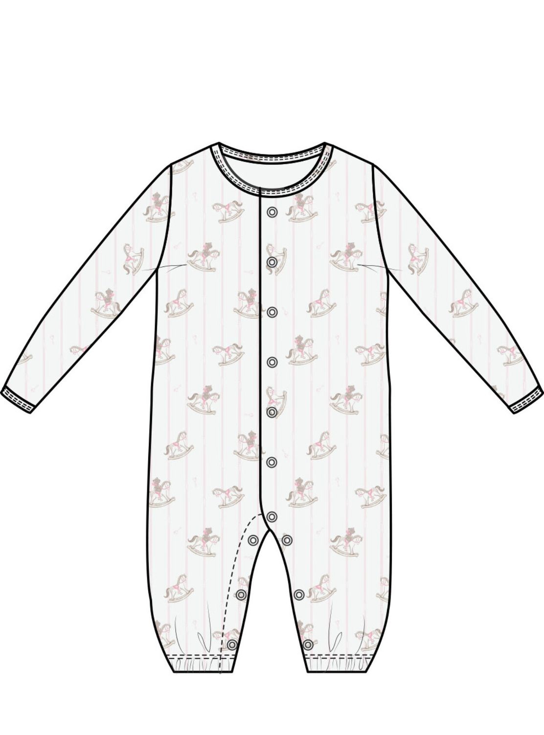 Pink Rocking Horses Bamboo Convertible Gown