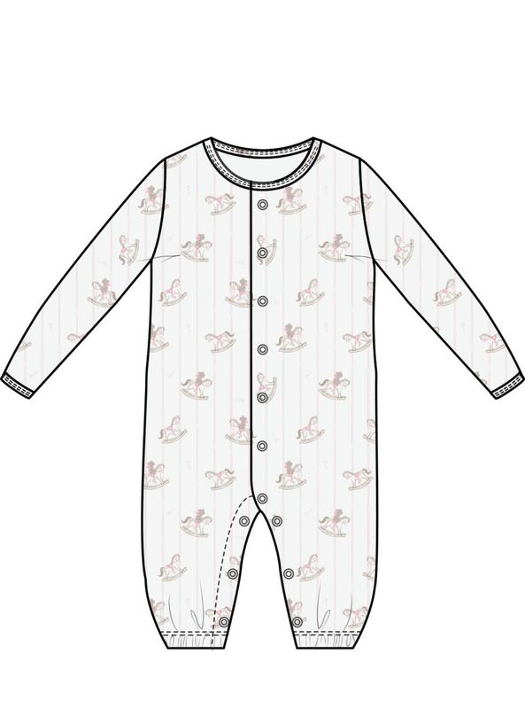 Pink Rocking Horses Bamboo Convertible Gown