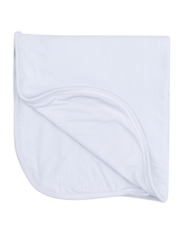 Blue Classic Stripe 2 Ply Bamboo Blanket w/Binding