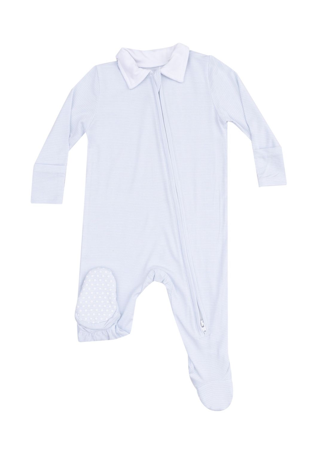 Classic Blue Striped Smocked Peter Pan Footie
