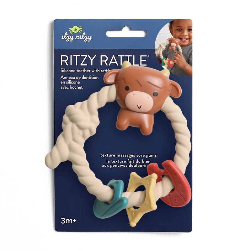 Ritzy Rattle Silicone Teether- Highland Cow