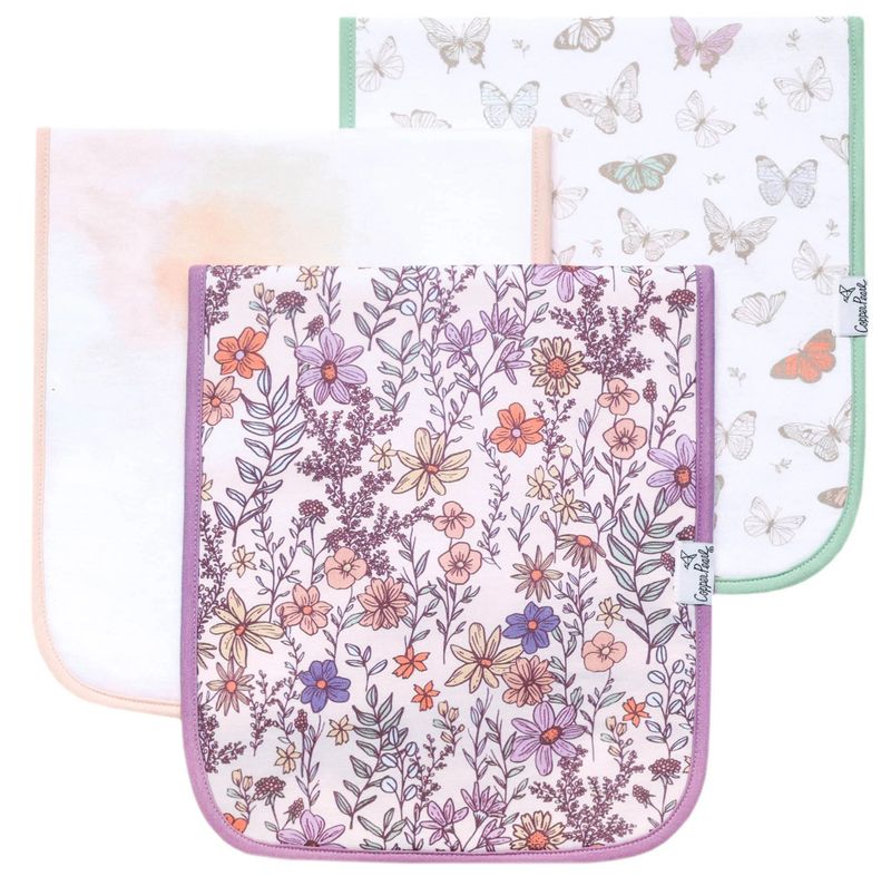 Copper Pearl &quot;Flora&quot; Burp Cloth Set