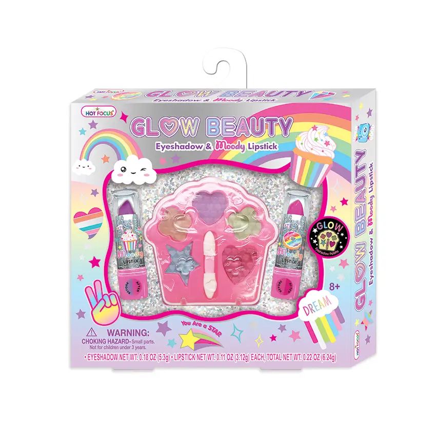 Rainbow Eyeshadow &amp; Moody Lipstick Glow Set