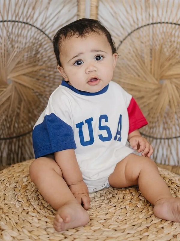 USA Colorblock Oversized T-Shirt Romper