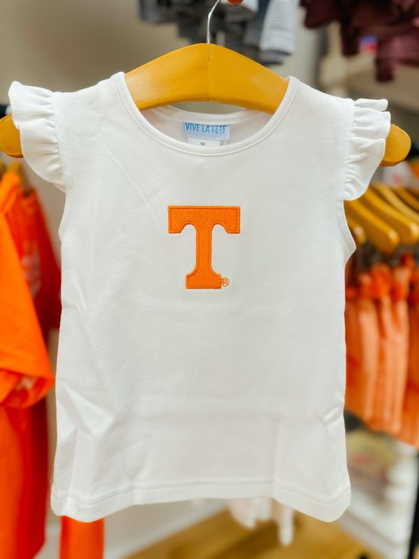 Tennessee Vols Embroidered White Knit Angel Sleeve