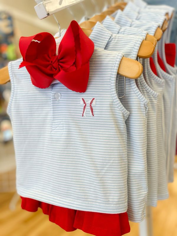 Baseball Embroidered Skort Set