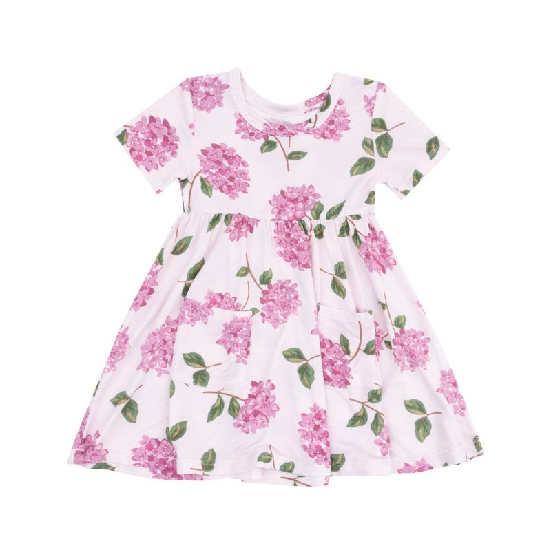 Hydrangeas Bamboo Twirly Dress w/Pockets