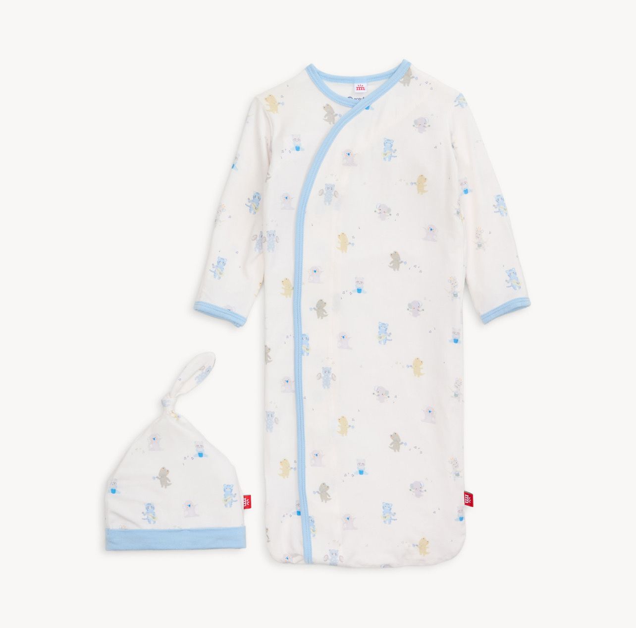 Blue Baby Beats Modal Magnetic Gown &amp; Hat Set