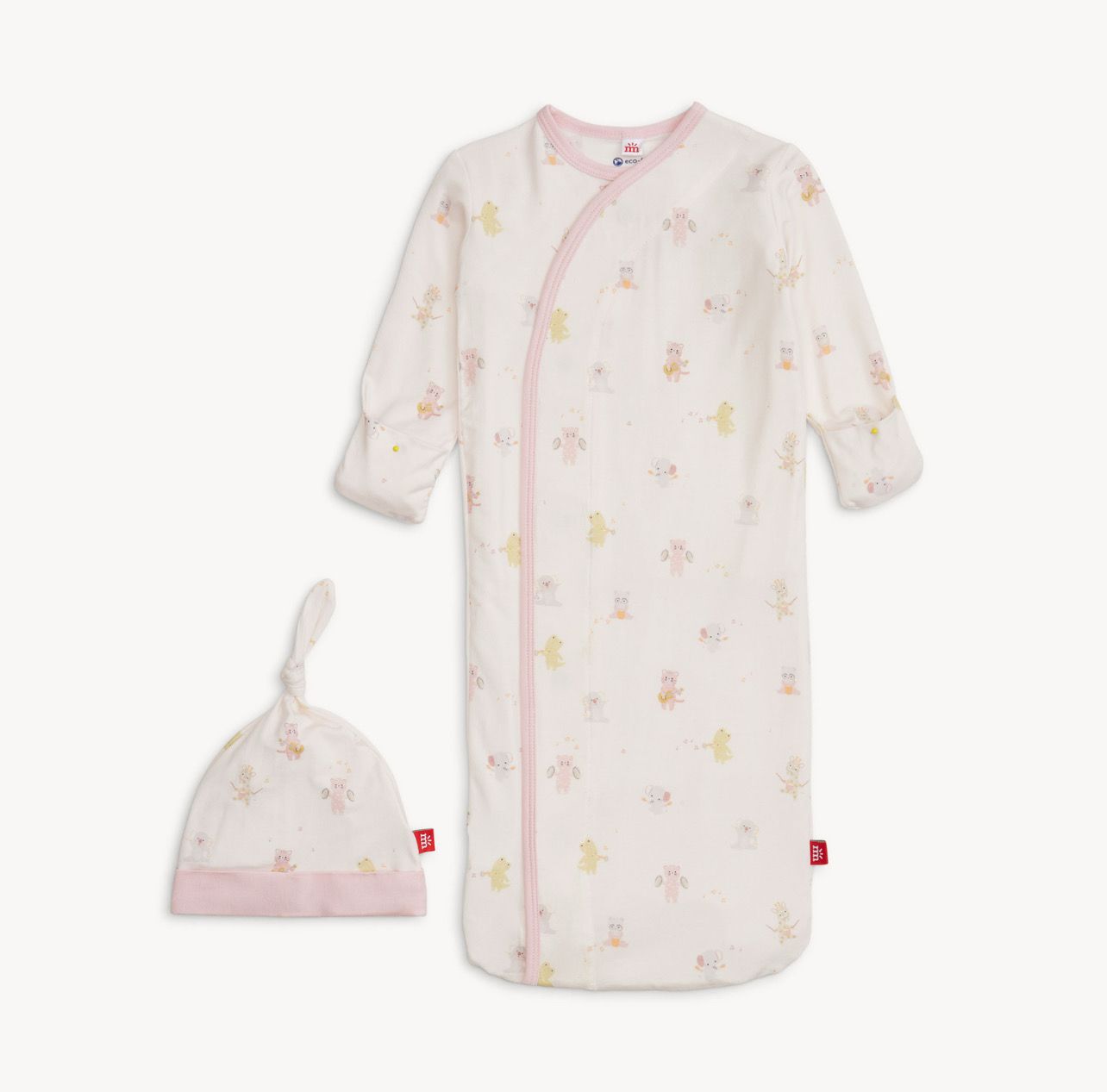 Pink Baby Beats Modal Magnetic Gown &amp; Hat Set