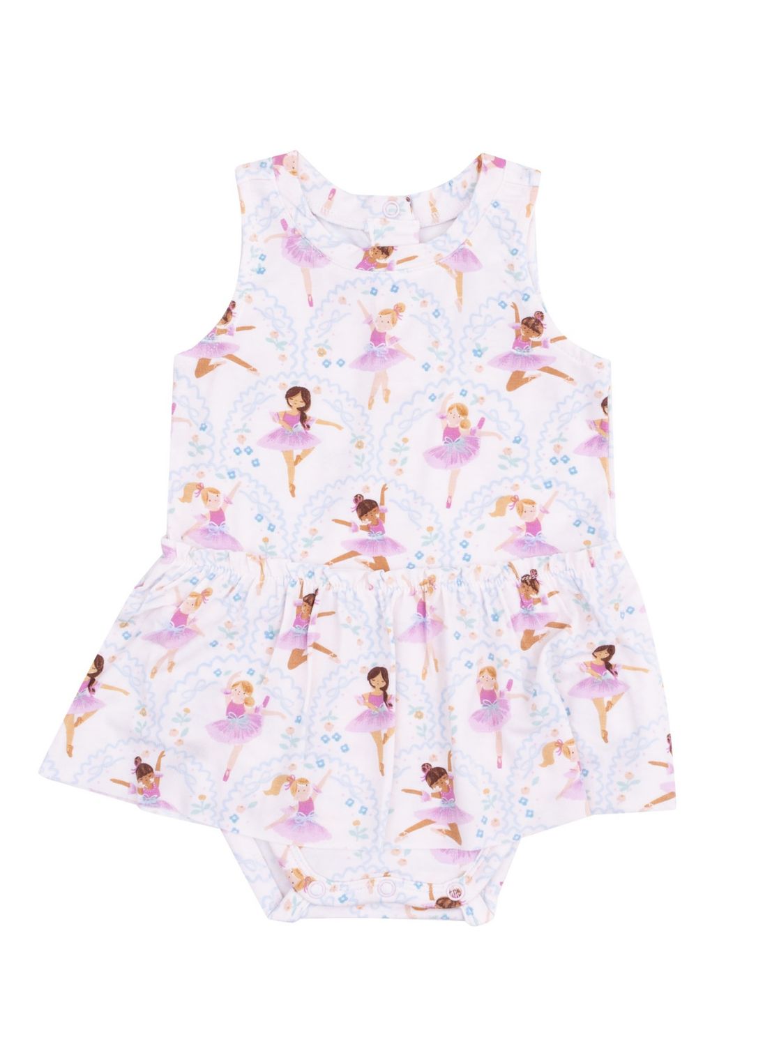 Bow Ballerinas Bamboo Skirted Bodysuit