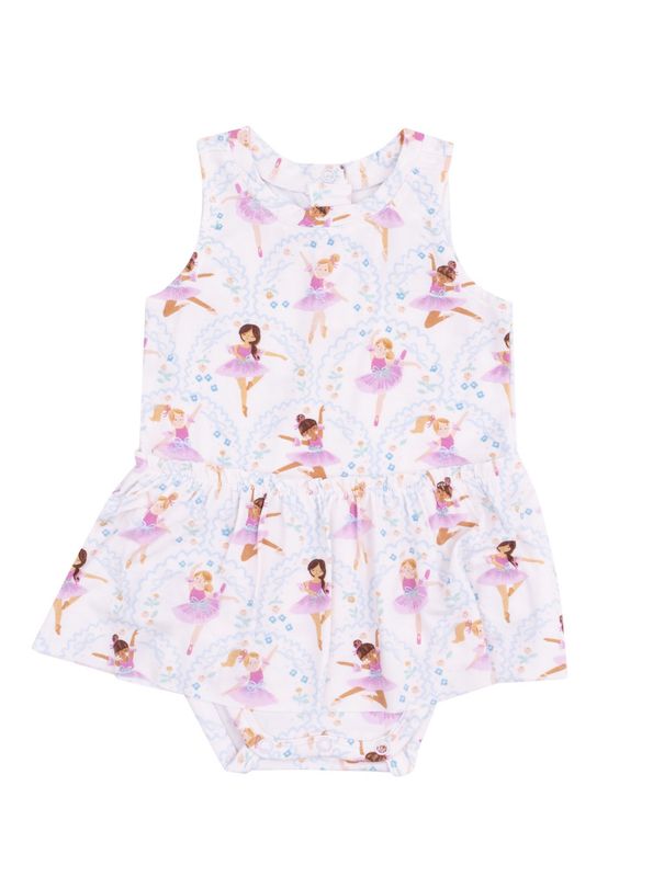*SALE* Bow Ballerinas Bamboo Skirted Bodysuit