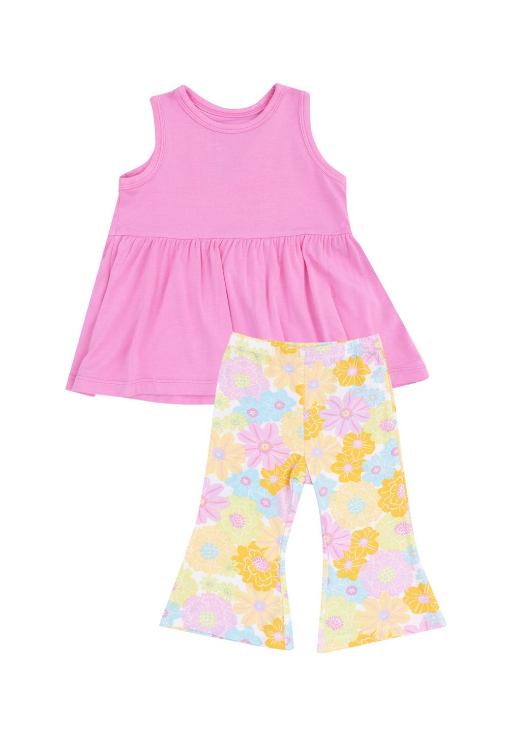 Sunny Dahlias Bamboo Peplum Top &amp; Baby Bell Bottoms