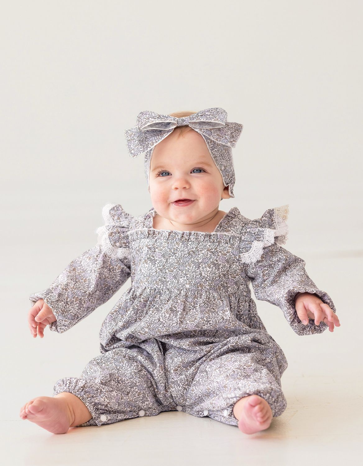 Mabel &amp; Honey Elizabeth Romper w/Lace Detail