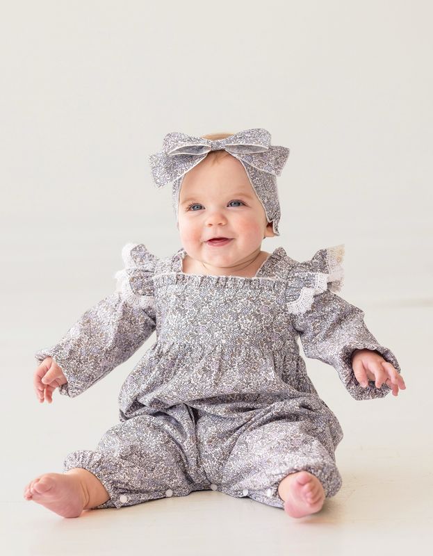 Mabel &amp; Honey Elizabeth Romper w/Lace Detail