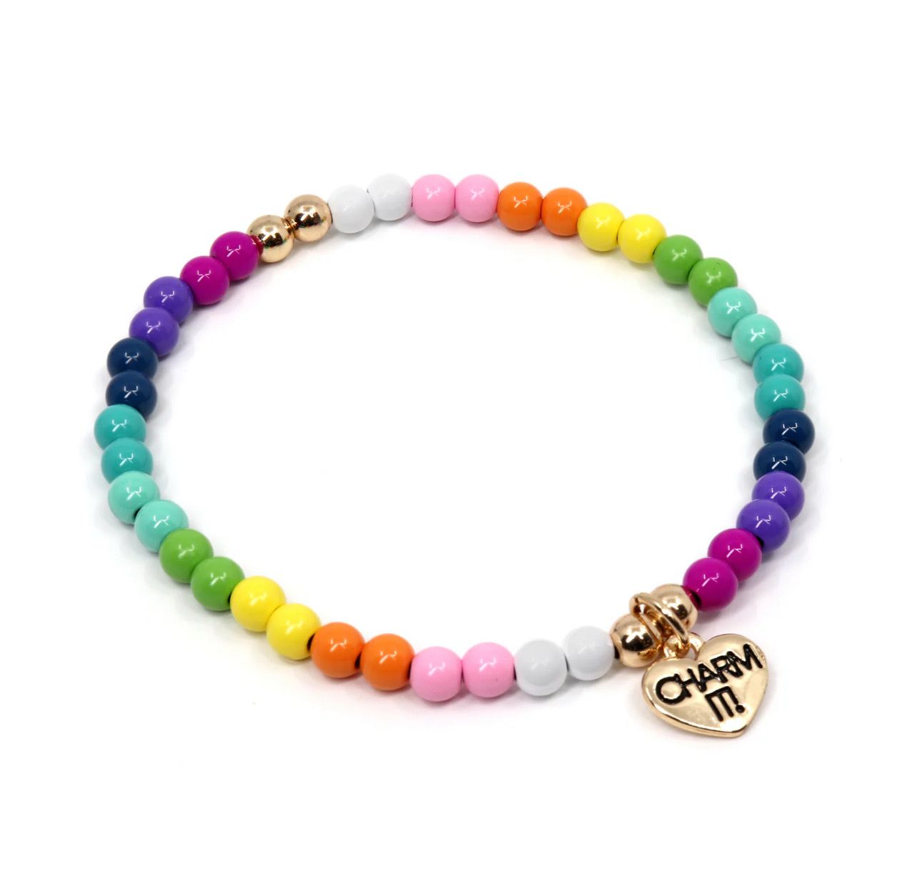 Charm It! Rainbow Stretch Bead Bracelet
